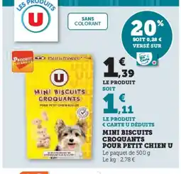 Super U U Mini biscuits croquants pour petit chien offre