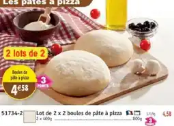 Maximo Lot de 2 x 2 boules de pâte à pizza offre