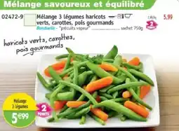 Maximo Mélange 3 légumes haricots verts, carottes, pois gourmands offre