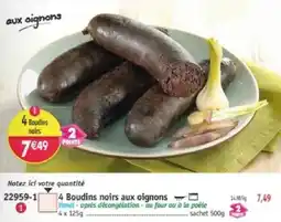 Maximo 4 boudins noirs aux oignons offre