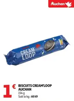 Auchan Biscuits cream'loop offre