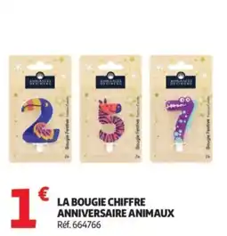Auchan La bougie chiffre anniversaire animaux offre