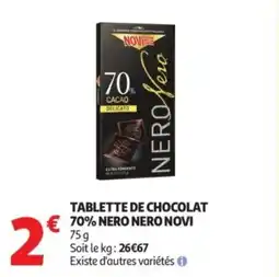 Auchan Tablette de chocolat € 70% nero nero novi offre