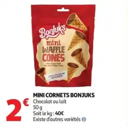 Auchan Mini cornets bonjuks offre