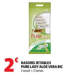 Auchan Rasoirs jetables pure lady aloe vera bic offre