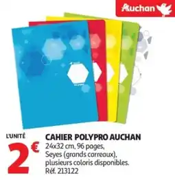 Auchan Cahier polypro auchan offre