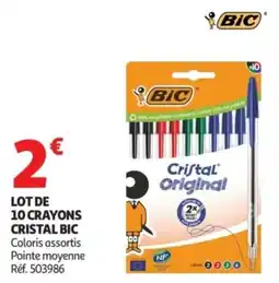 Auchan Lot de 10 crayons cristal bic offre