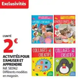 Auchan Activités pour s'amuser et apprendre offre