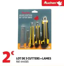 Auchan Lot de 3 cutters + lames offre