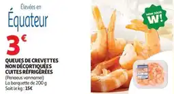 Auchan Queues de crevettes non décortiquées cuites réfrigérées offre