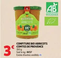 Auchan Confiture bio abricots comtes de provence offre