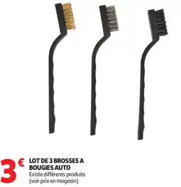 Auchan Lot de 3 brosses a bougies auto offre