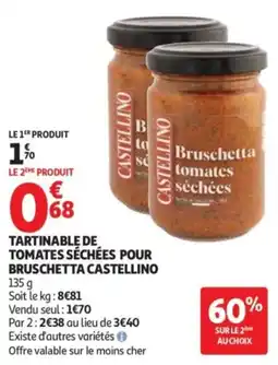 Auchan Tartinable de tomates séchées pour bruschetta castellino offre
