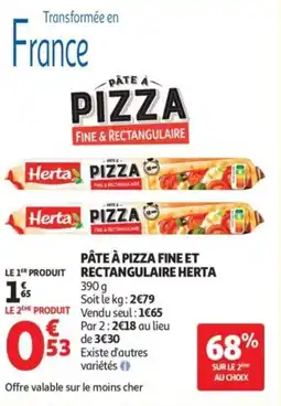 Auchan Pâte à pizza fine et rectangulaire herta offre