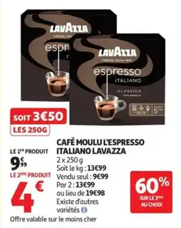 Auchan Café moulu l'espresso italiano lavazza offre