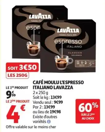 Café moulu l'espresso italiano lavazza