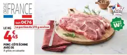 Auchan Porc: côte échine avec os offre
