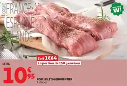 Auchan Porc: filet mignon entier offre