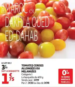 Auchan Tomates cerises allongées ou melangées offre
