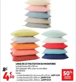 Auchan Linge de lit polycoton ou microfibre offre