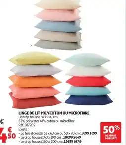 Auchan Linge de lit polycoton ou microfibre offre