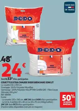 Auchan Couette extra chaude dodo bien dans son lit offre