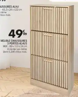 La Foir'Fouille Meuble chaussures 3 portes klaus offre