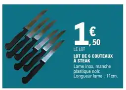 E.Leclerc Lot de 6 Couteaux à steak offre