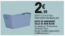 E.Leclerc BOÎTE DE RANGEMENT SALLE DE BAIN BLEUE offre