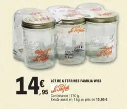 E.Leclerc LOT DE 6 TERRINES FAMILIA WISS offre