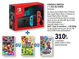 E.Leclerc CONSOLE SWITCH + 1 JEU AU CHOIX offre