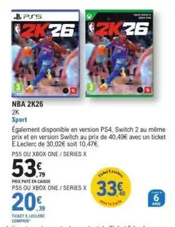 E.Leclerc NBA 2K26 offre