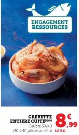 Super U Crevette entiere cuite offre