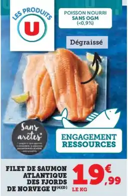 Super U Filet de saumon atlantique des fjords de norvege u offre