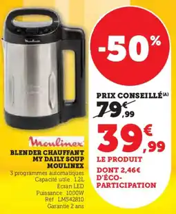 Super U Blender chauffant my daily soup moulinex offre