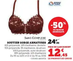 Super U Soutien gorge armatures offre