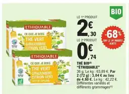 E.Leclerc ÉTHIQUABLE Thé bio offre