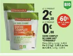 E.Leclerc ÉTHIQUABLE Sucre complet de canne bio offre