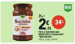 E.Leclerc NOCCIOLATA Pâte à tartiner aux noisettes et cacao bio offre