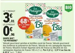 E.Leclerc LA POTAGÈRE Soupe bio offre