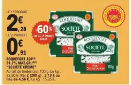 E.Leclerc SOCIÉTÉ Roquefort aop 31,7% mat.gr offre