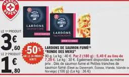 E.Leclerc RONDE DES MERS Lardons de saumon fumé offre