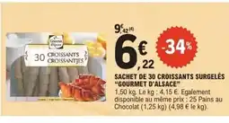 E.Leclerc GOURMET D'ALSACE Sachet de 30 croissants surgelés offre
