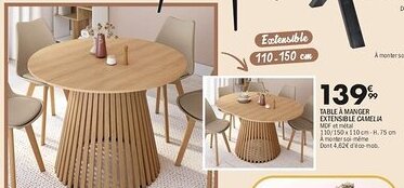 La Foir'Fouille Table à manger extensible camelia offre