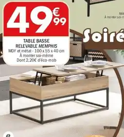 La Foir'Fouille Table basse relevable memphis offre