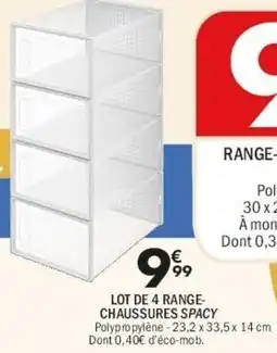 La Foir'Fouille Lot de 4 range- chaussures spacy offre