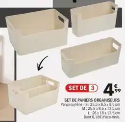 La Foir'Fouille Set de paniers organiseurs offre