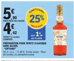 E.Leclerc GIFFARD Préparation pour spritz classique sans alcool offre