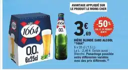 E.Leclerc 1664 Bière blonde sans alcool offre