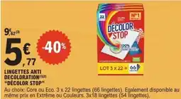 E.Leclerc DÉCOLOR STOP Lingettes anti decoloration offre